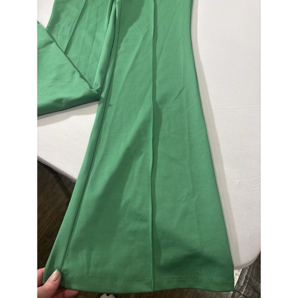 Flying Tomato Wide Leg Green Pants Women Size Large Green Retro Stretch Fit Soft - Picture 4 of 5